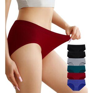 Women's Breathable Wicking Cotton Hipster Panties 6 Pack Full Coverage No Show